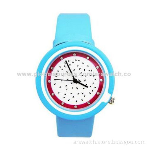 Colorful Dial and Silicone Strap Plastic Watches, Cute Dial and Index Design